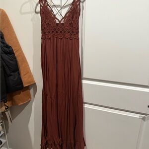 Free People Brown Maxi Dress